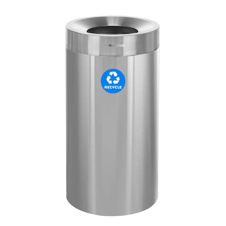 Alpine Industries Trash Can, Stainless Steel Brushed, Stainless Steel/Plastic ALP475-27-R